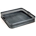 Masă de servit  din metal cu margine cioplita 38X35cm