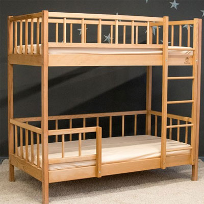 Pat pentru copii BabyTime Twins Natural (supraetajat)